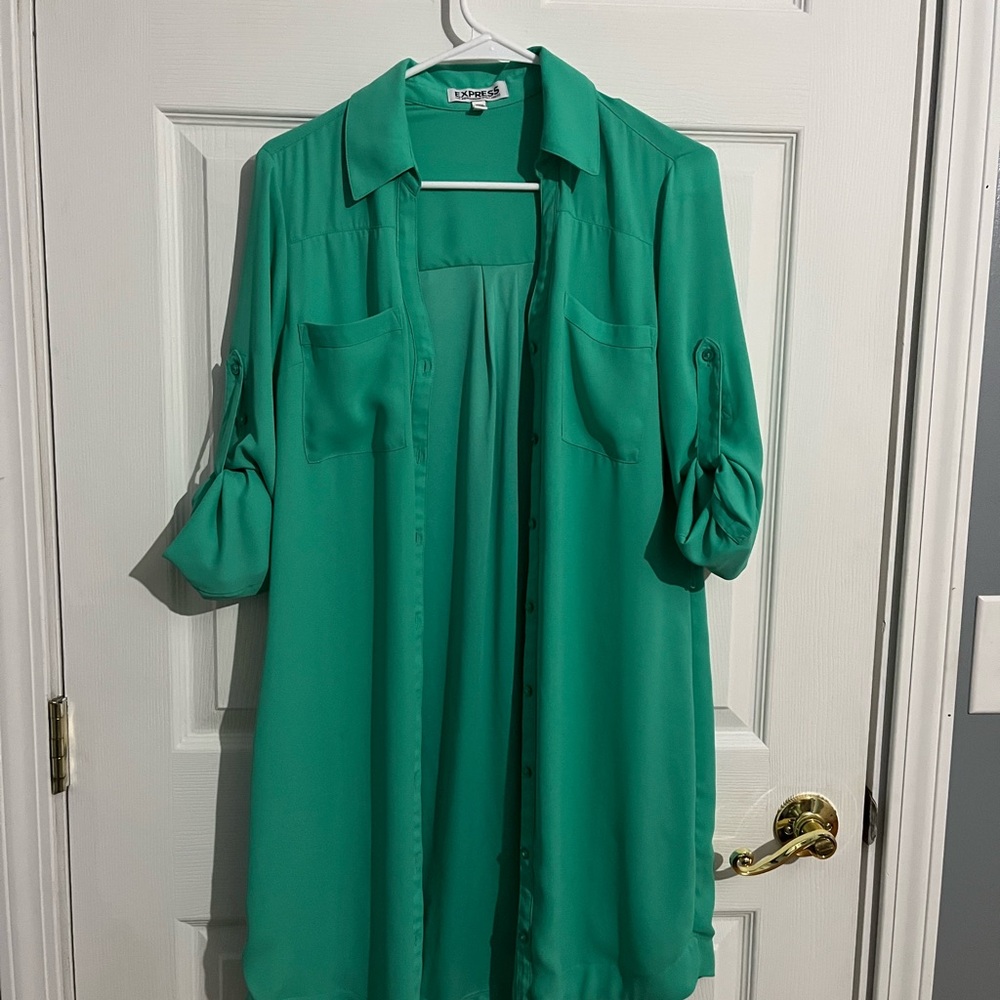 Green Button-Up dress